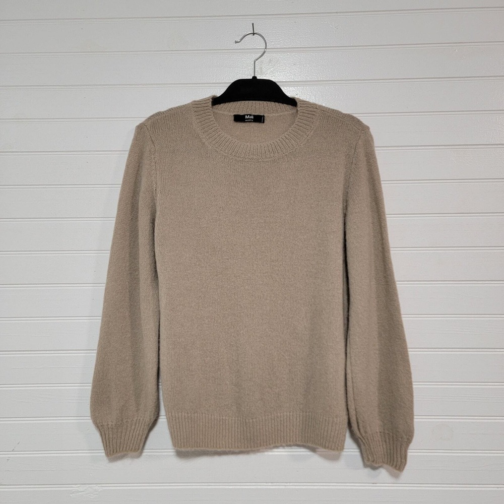 Mali Gent Size Medium Baby Alpaca Sweater Fuzzy Bishop‎ Sleeve Made in Italy